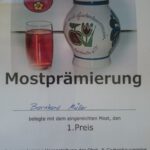 4. Leutenbacher Mostprämierung, 1. Platz